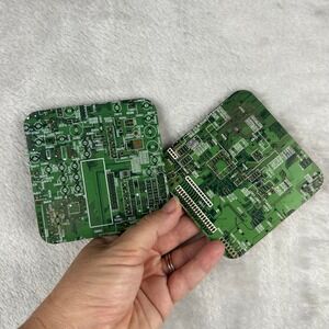 Circuit Board Coasters Set of 2 Tech Inspired Drink Computer Geeky Home Decor